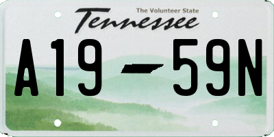 TN license plate A1959N