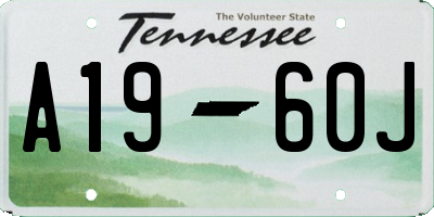 TN license plate A1960J