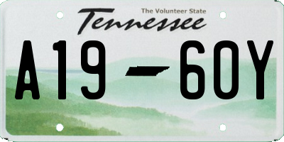 TN license plate A1960Y