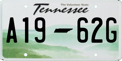 TN license plate A1962G