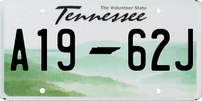 TN license plate A1962J