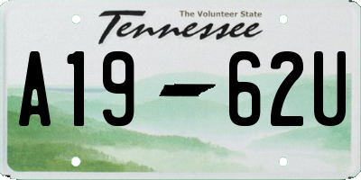 TN license plate A1962U