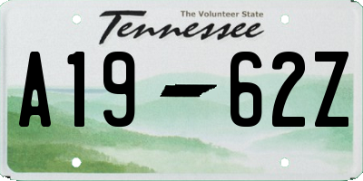 TN license plate A1962Z
