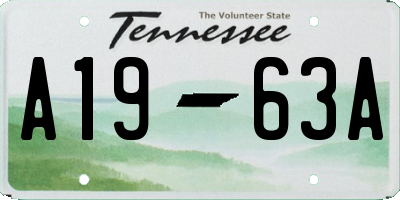 TN license plate A1963A