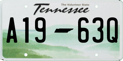 TN license plate A1963Q