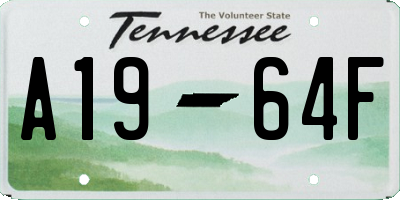 TN license plate A1964F