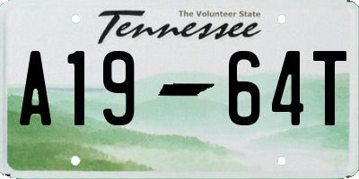 TN license plate A1964T