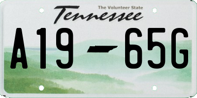 TN license plate A1965G