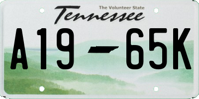 TN license plate A1965K
