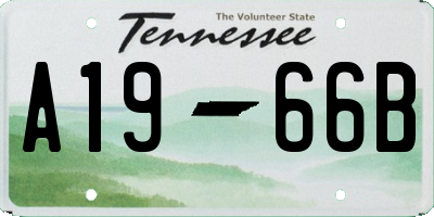 TN license plate A1966B