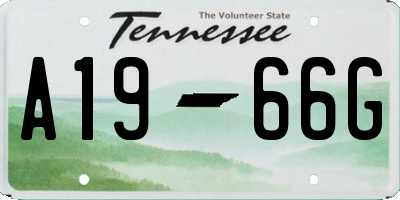 TN license plate A1966G
