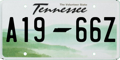 TN license plate A1966Z