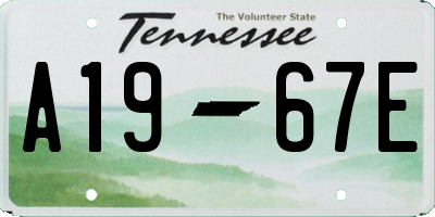 TN license plate A1967E