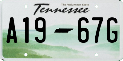 TN license plate A1967G