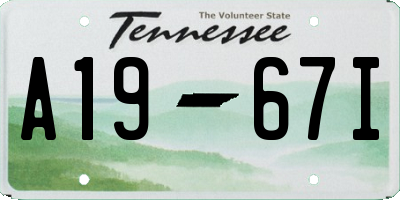 TN license plate A1967I