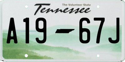 TN license plate A1967J