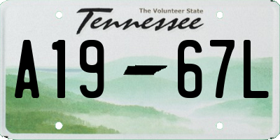 TN license plate A1967L
