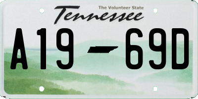TN license plate A1969D
