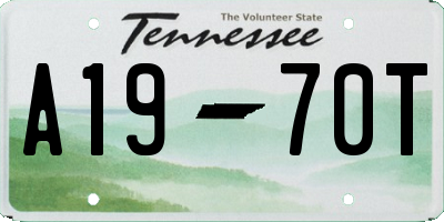 TN license plate A1970T