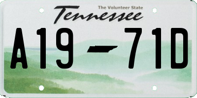 TN license plate A1971D