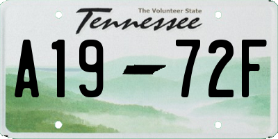 TN license plate A1972F