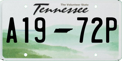 TN license plate A1972P