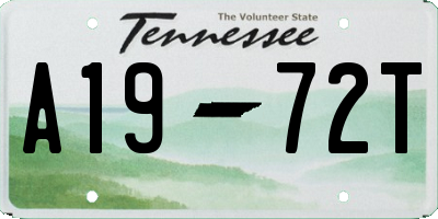 TN license plate A1972T