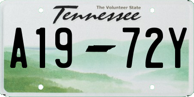 TN license plate A1972Y