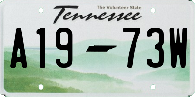 TN license plate A1973W