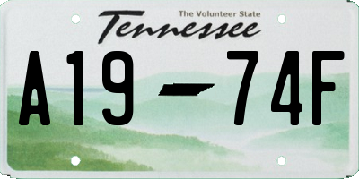 TN license plate A1974F