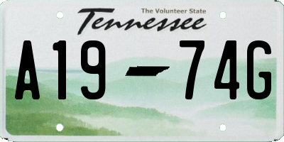 TN license plate A1974G