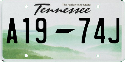 TN license plate A1974J