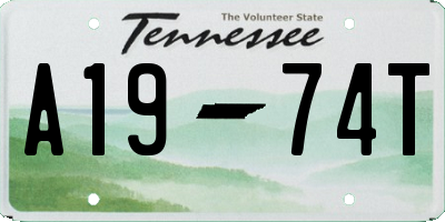 TN license plate A1974T