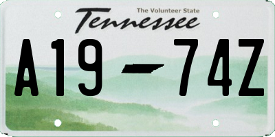 TN license plate A1974Z