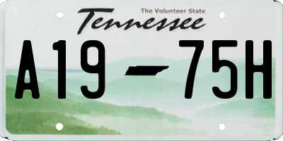 TN license plate A1975H