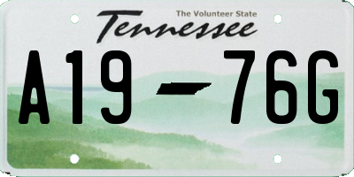TN license plate A1976G