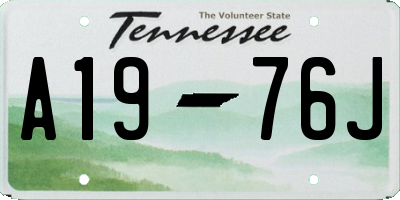 TN license plate A1976J