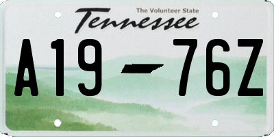 TN license plate A1976Z