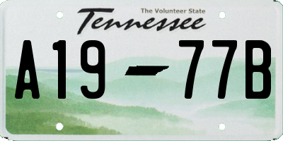 TN license plate A1977B