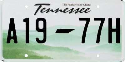 TN license plate A1977H