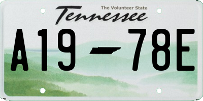 TN license plate A1978E
