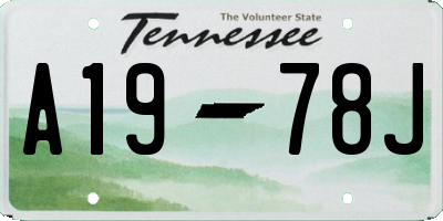 TN license plate A1978J