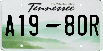 TN license plate A1980R
