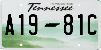TN license plate A1981C
