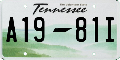TN license plate A1981I