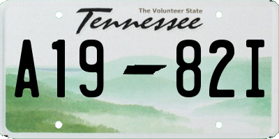 TN license plate A1982I