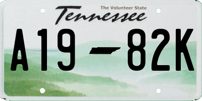 TN license plate A1982K