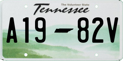 TN license plate A1982V