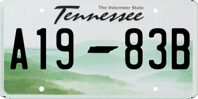 TN license plate A1983B
