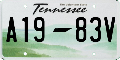 TN license plate A1983V